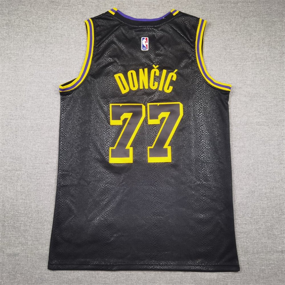 Mens Youths Kids Luka Doncic Black Stitched Black Jersey - Picture 5 of 5